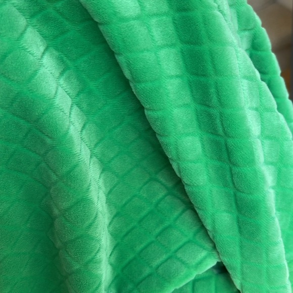 NWT Jolie & Joy Green Velour Embossed Full Zip Up Hoodie Sweater Jacket - Picture 9 of 10